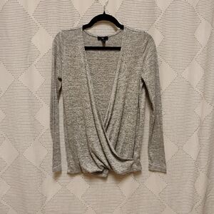Gap Women's Gray Long Sleeve Drape Top Size XS